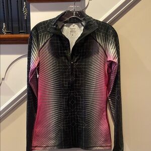 NIKE PRO Geometric Black and Pink Pullover